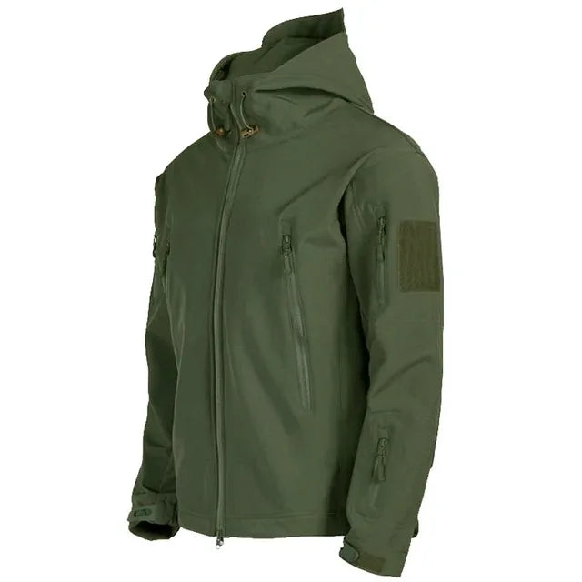 Men’s Tactical Military Soft Shell Jacket with Hood | Waterproof Outdoor Coat