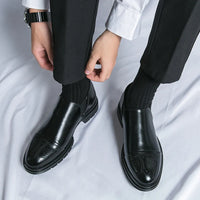 Men’s Leather Slip On Shoes Smart Casual Loafers | Classic Dress Shoes Men