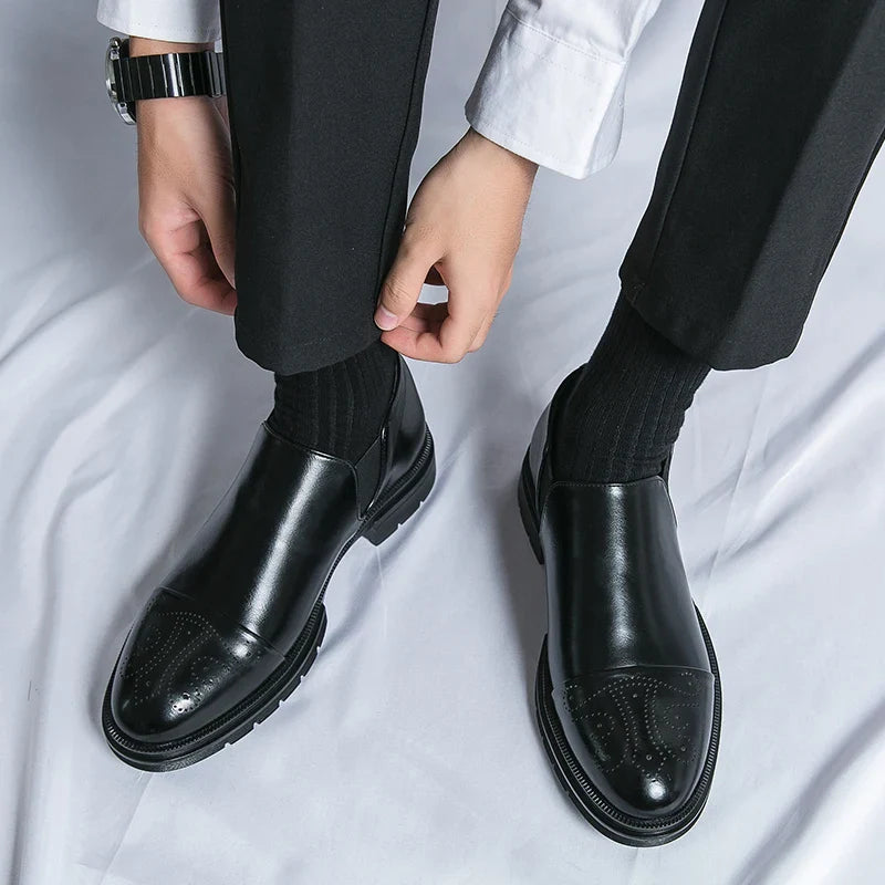 Men’s Leather Slip On Shoes Smart Casual Loafers | Classic Dress Shoes Men