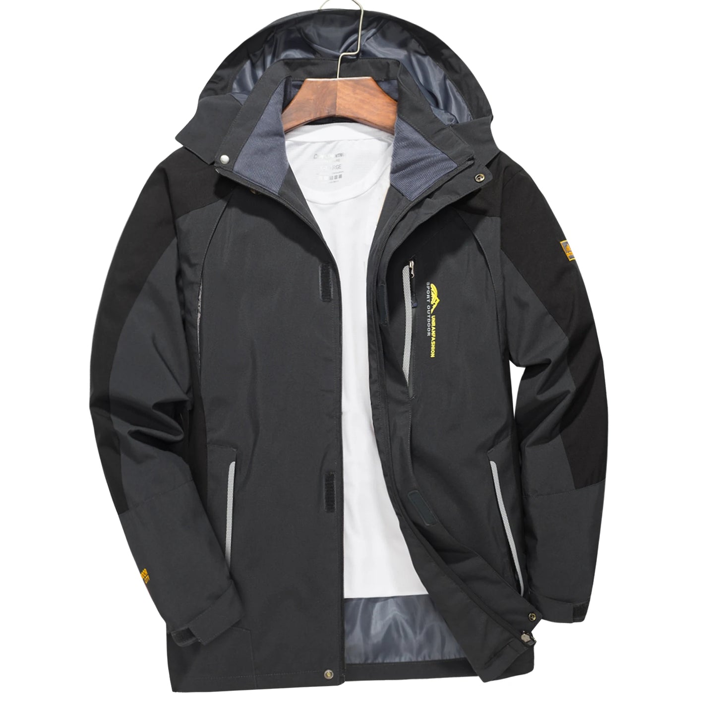 Men’s Waterproof Hiking Jacket with Hooded Outdoor Style | Windproof Camping Coat