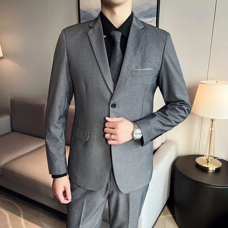 Men’s Slim Fit 3 Piece Wedding Suit | Classic Formal Suit Style for Business and Events