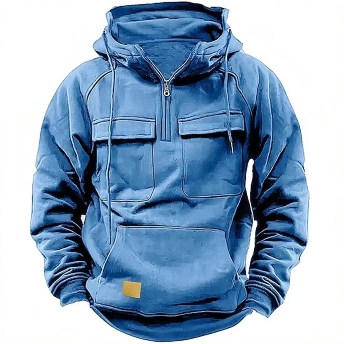 Men’s Tactical Hoodie Pullover with Half Zip | Warm Casual Winter Sweatshirt