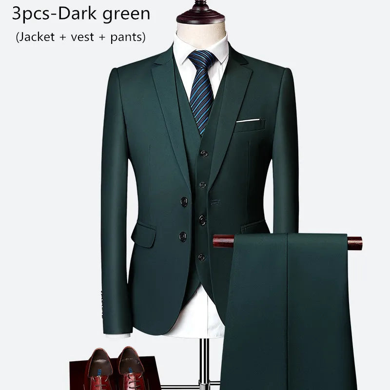 Men’s Slim Fit 3 Piece Wedding Suit | Classic Formal Tuxedo Style for Special Occasions