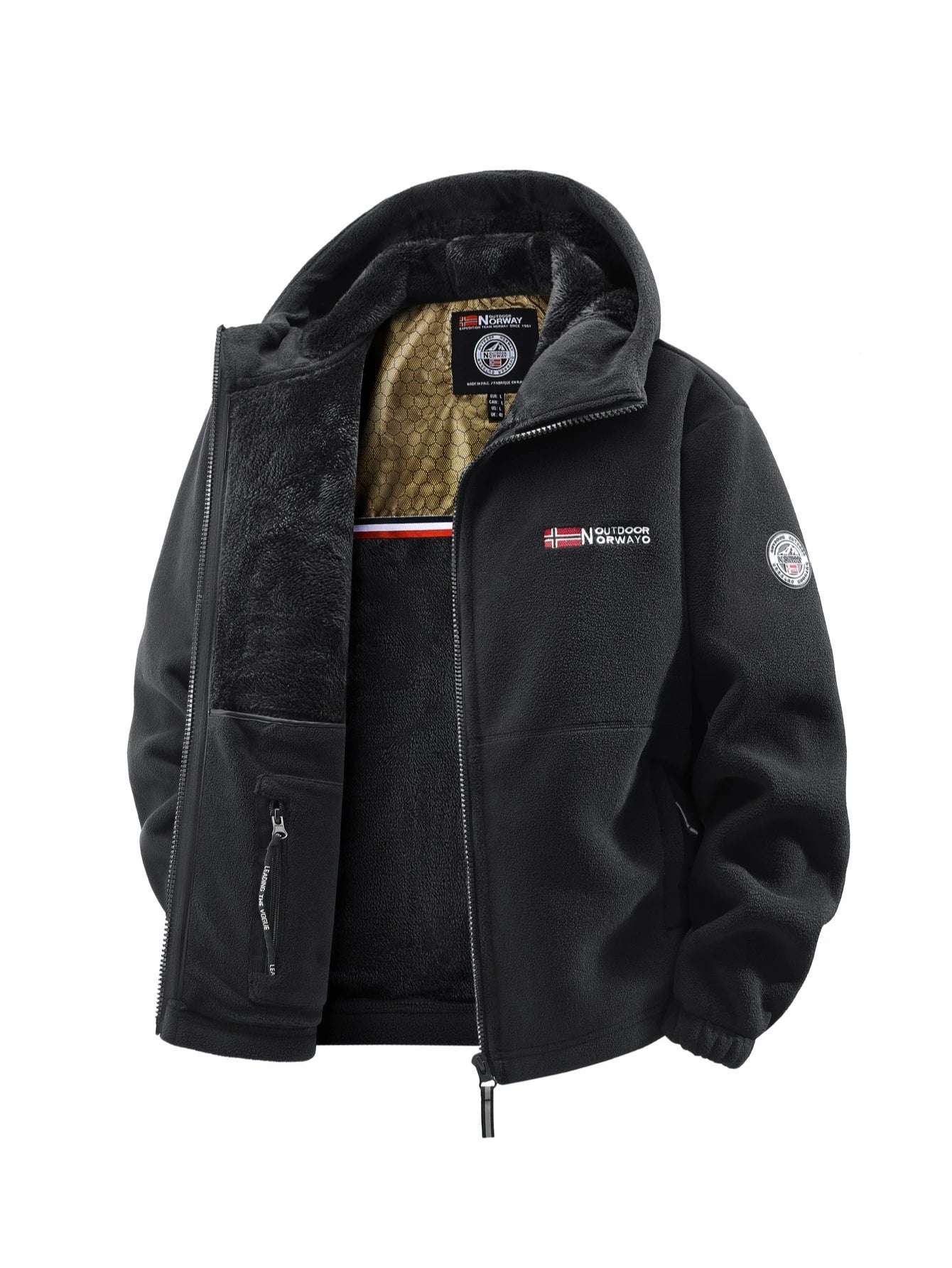 Men’s Fleece Jacket in Warm Winter Style | Outdoor Casual Zip Up Coat