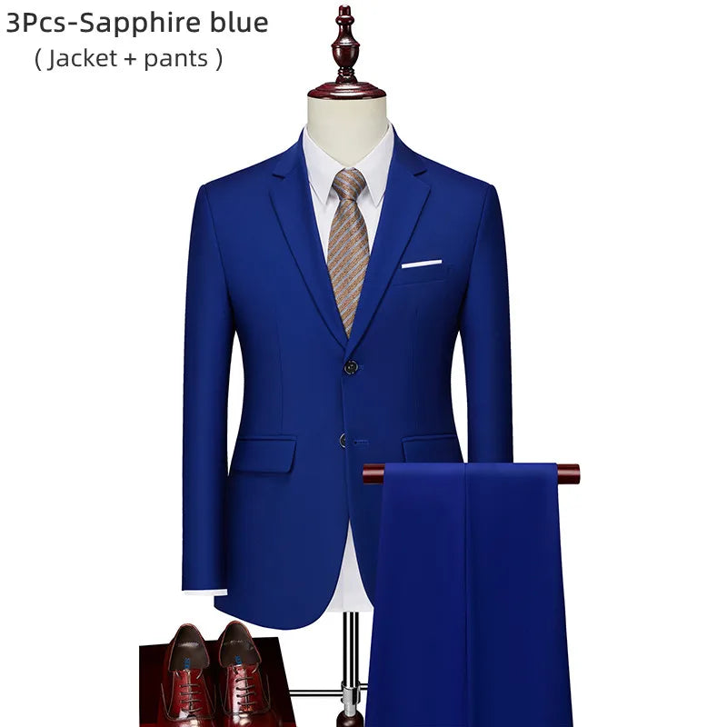 Men’s Slim Fit 3 Piece Wedding Suit | Classic Formal Tuxedo Style for Special Occasions