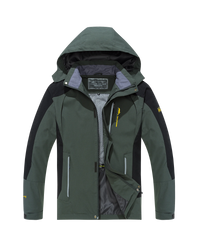 Men’s Waterproof Hiking Jacket with Hooded Outdoor Style | Windproof Camping Coat