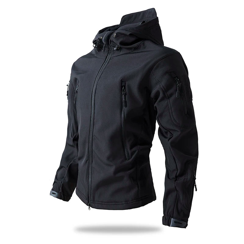 Men’s Tactical Camouflage Soft Shell Jacket with Hood | Waterproof Outdoor Coat