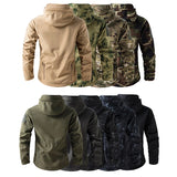 Men’s Tactical Camouflage Soft Shell Jacket with Hood | Waterproof Outdoor Coat