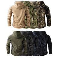 Men’s Tactical Camouflage Soft Shell Jacket with Hood | Waterproof Outdoor Coat