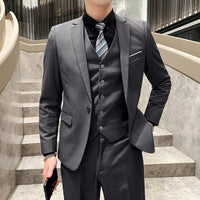 Men’s Slim Fit 3 Piece Wedding Suit | Classic Formal Suit Style for Business and Events