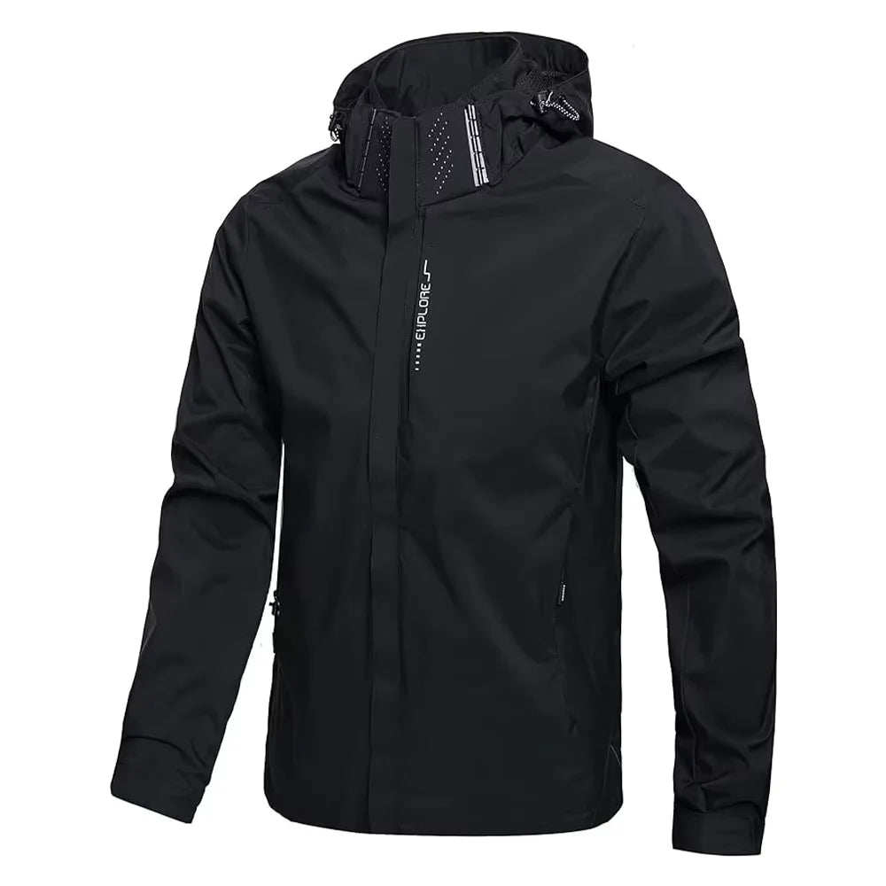 Men’s Waterproof Softshell Jacket with Hood | Lightweight Windproof Outdoor Coat