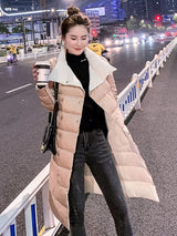Women’s Long Winter Coat in Classic Overcoat Style | Warm Ladies Padded Jacket