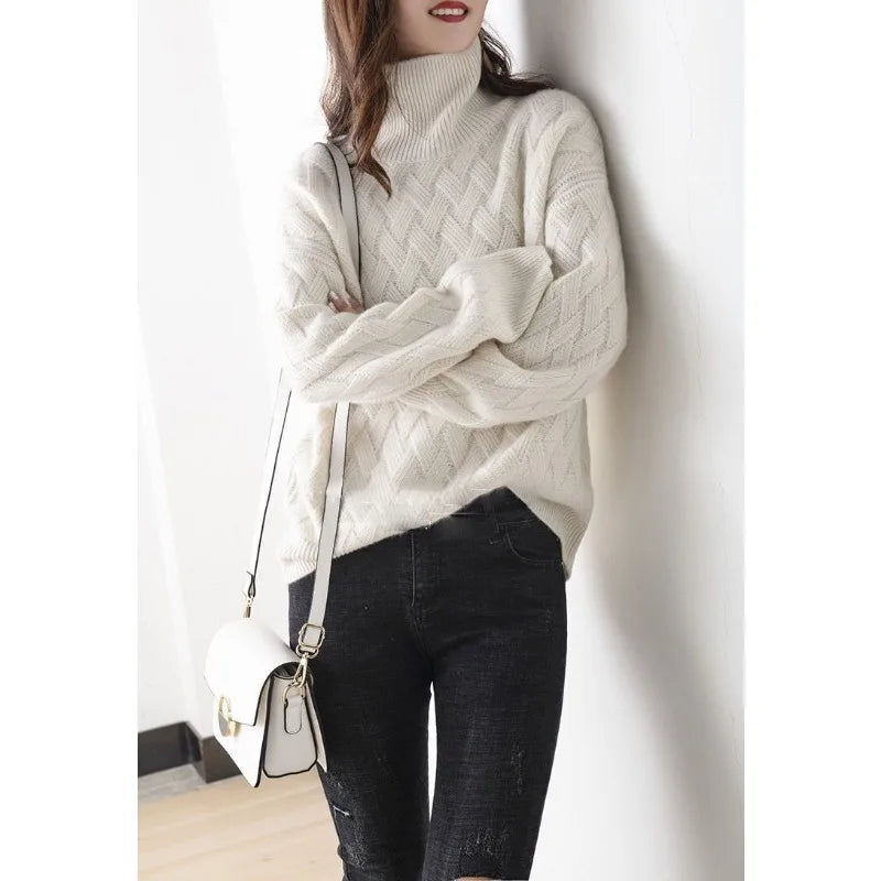 Women’s Polo Neck Jumper | Relaxed Fit | Winter Knitwear