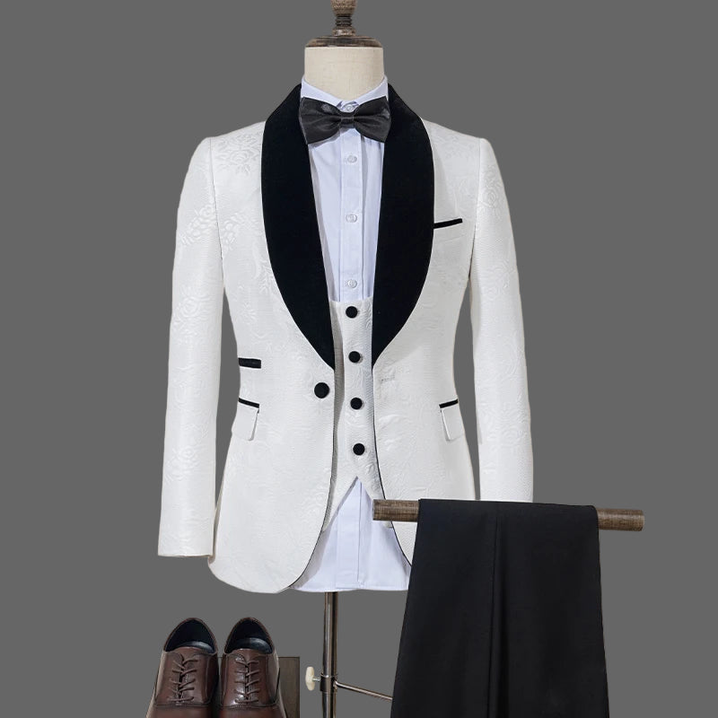 Men’s Black Slim Fit 3 Piece Wedding Suit | Classic Tuxedo Style for Formal Events