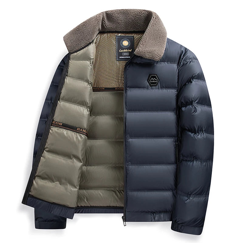 Men’s Puffer Jacket with Stand Collar | Warm Slim Fit Winter Coat