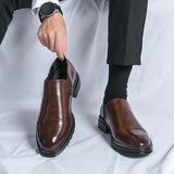 Men’s Leather Slip On Shoes Smart Casual Loafers | Classic Dress Shoes Men