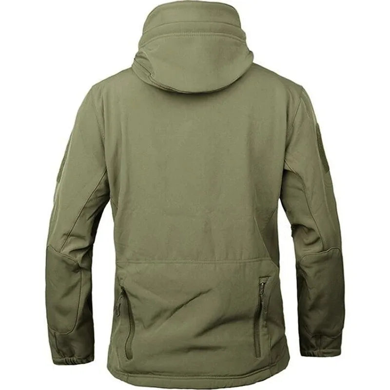 Men’s Tactical Military Soft Shell Jacket with Hood | Waterproof Outdoor Coat