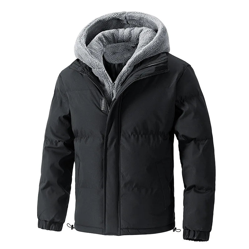 Men’s Fleece Lined Puffer Jacket in Winter Style | Thick Warm Padded Coat