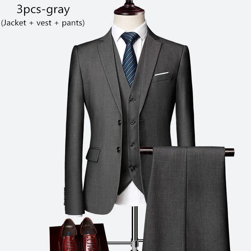 Men’s Slim Fit 3 Piece Wedding Suit | Classic Formal Tuxedo Style for Special Occasions