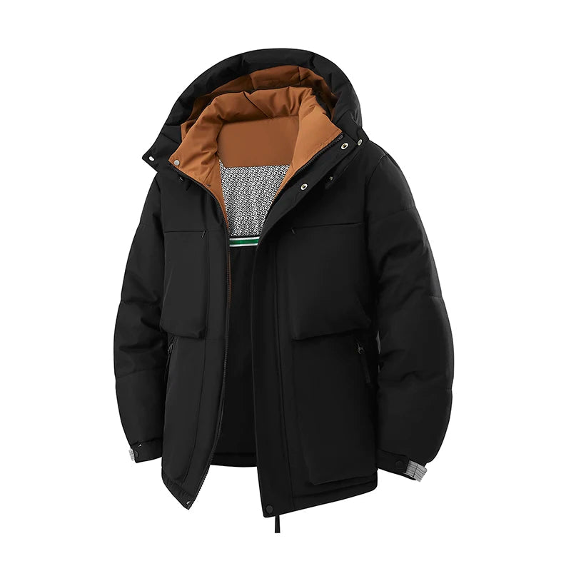 Men’s Hooded Puffer Jacket in Winter Style | Thick Warm Padded Casual Coat