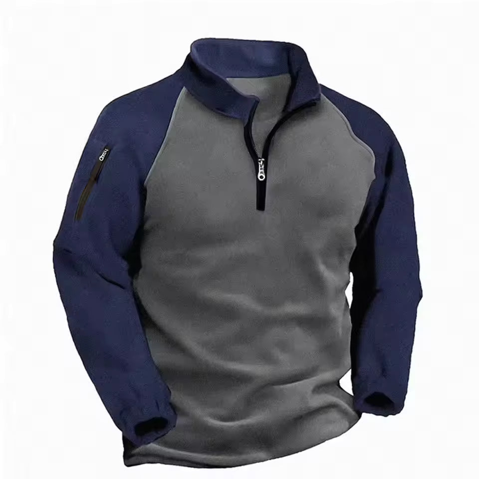 Men’s Half Zip Sweater | Fleece Pullover with Mock Neck