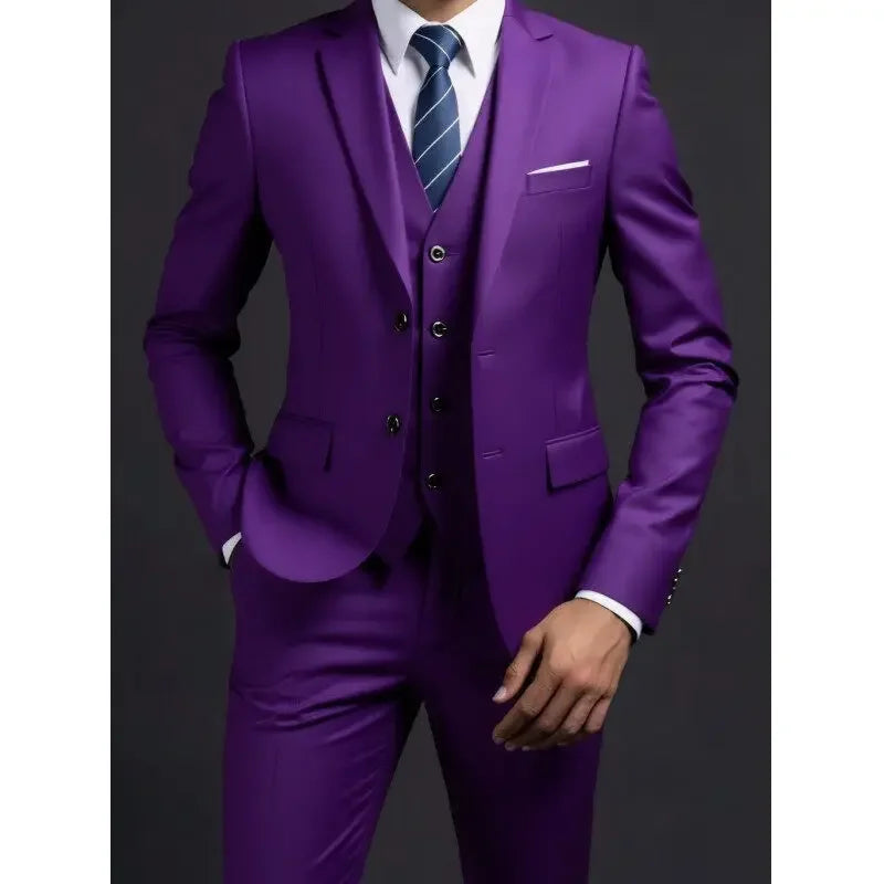 Men’s Slim Fit 3 Piece Wedding Suit | Classic Tuxedo Style for Formal Occasions