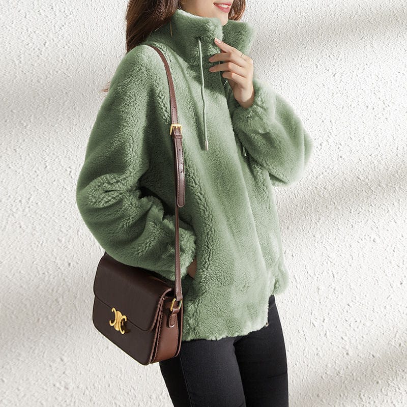 Women’s Fleece Winter Jacket with High Collar | Warm Everyday Coat