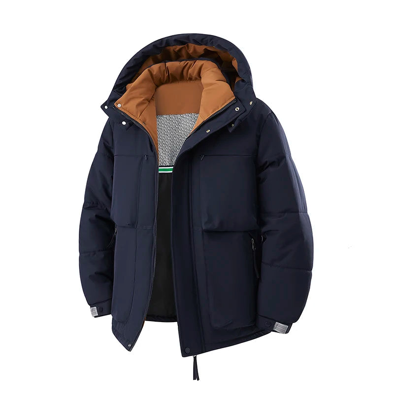 Men’s Hooded Puffer Jacket in Winter Style | Thick Warm Padded Casual Coat