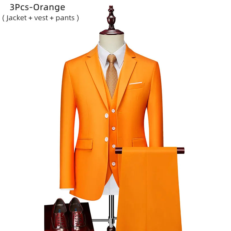 Men’s Slim Fit 3 Piece Wedding Suit | Classic Formal Tuxedo Style for Special Occasions