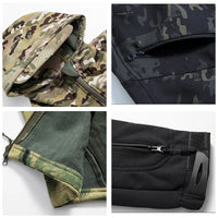 Men’s Tactical Camouflage Soft Shell Jacket with Hood | Waterproof Outdoor Coat