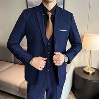 Men’s Slim Fit 3 Piece Wedding Suit | Classic Formal Suit Style for Business and Events