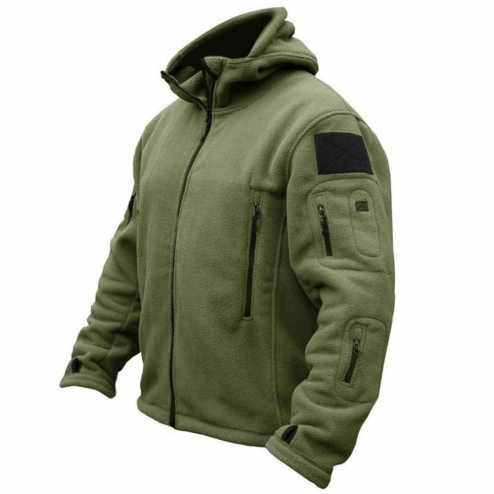 Men’s Tactical Fleece Jacket with Hooded Outdoor Style | Warm Winter Coat