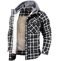 Men’s Hooded Flannel Jacket with Faux Fur Lining | Warm Winter Outdoor Coat