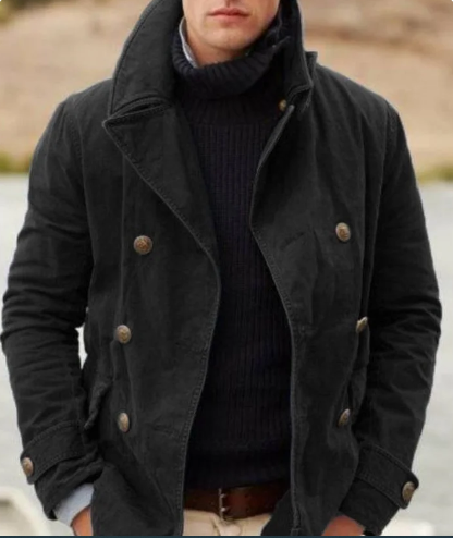 Men’s Pea Coat in Double-Breasted Style | Smart Winter Jacket