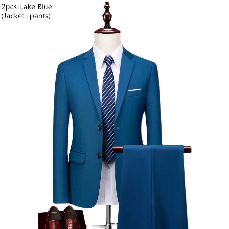 Men’s Slim Fit 3 Piece Wedding Suit | Classic Formal Tuxedo Style for Special Occasions