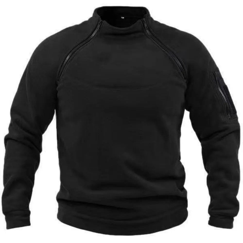 Men’s Polar Fleece Quarter Zip Sweater with Stand Collar | Warm Winter Jumper
