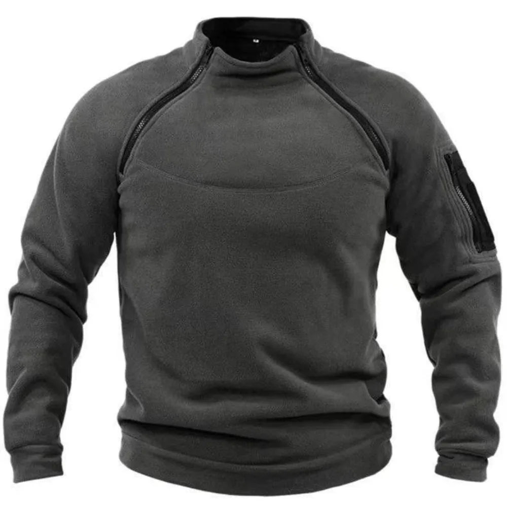 Men’s Polar Fleece Quarter Zip Sweater with Stand Collar | Warm Winter Jumper