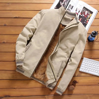 Men’s Fleece Lined Bomber Jacket with Zip | Warm Winter Casual Coat