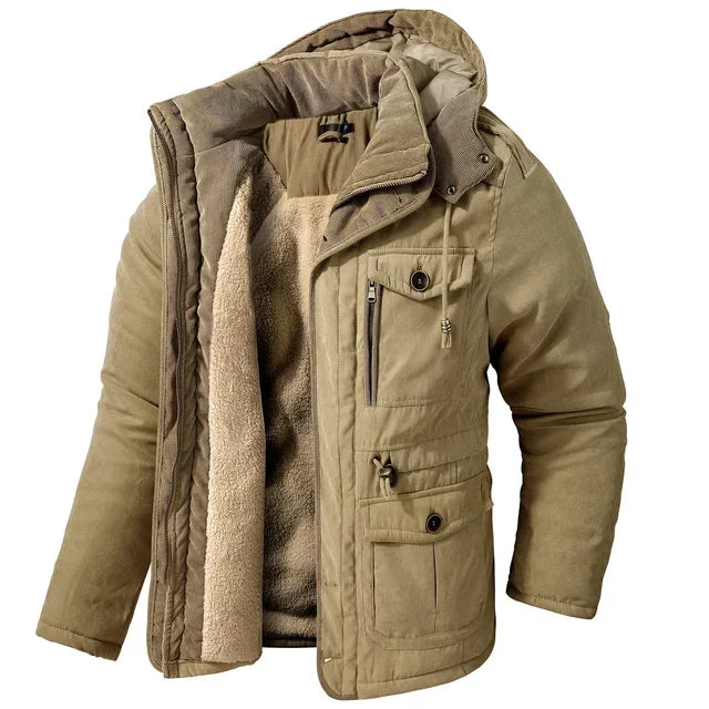 Men’s Winter Fleece Jacket | Hooded Warm Casual Coat