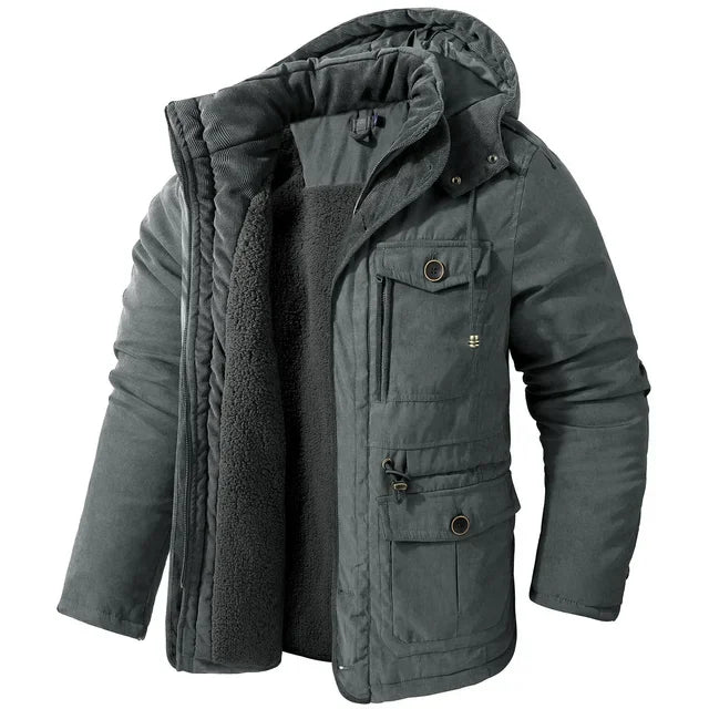 Men’s Winter Fleece Jacket | Hooded Warm Casual Coat