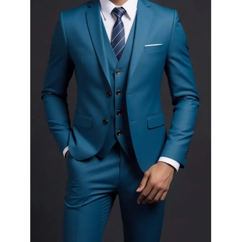 Men’s Slim Fit 3 Piece Wedding Suit | Classic Tuxedo Style for Formal Occasions