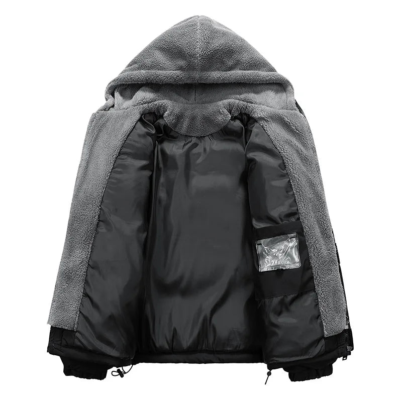 Men’s Fleece Lined Puffer Jacket in Winter Style | Thick Warm Padded Coat