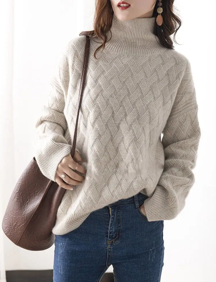 Women’s Polo Neck Jumper | Relaxed Fit | Winter Knitwear