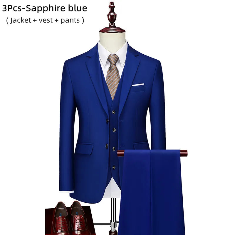 Men’s Slim Fit 3 Piece Wedding Suit | Classic Formal Tuxedo Style for Special Occasions