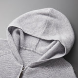 Men’s Knitted Hoodie | Zip-Up Sweater | Soft Hooded Knit | Autumn Layering Piece