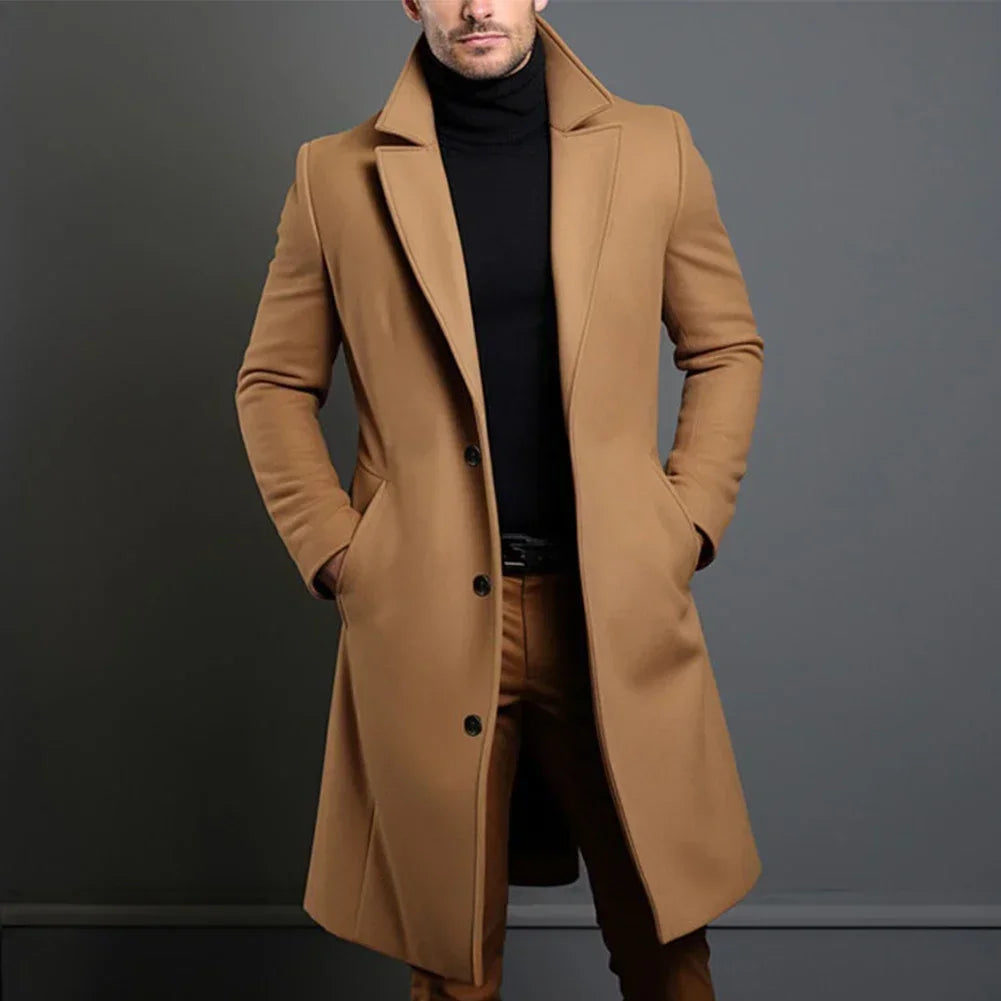 Men’s Long Overcoat | Smart Winter Coat | Tailored Fit | Formal and Casual Layer