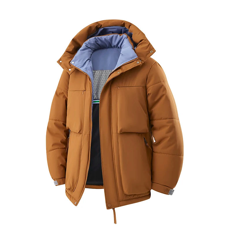 Men’s Hooded Puffer Jacket in Winter Style | Thick Warm Padded Casual Coat