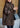 Women’s Coffee Turtleneck Sweater in Patchwork Knit | Warm Loose Fit Winter Jumper
