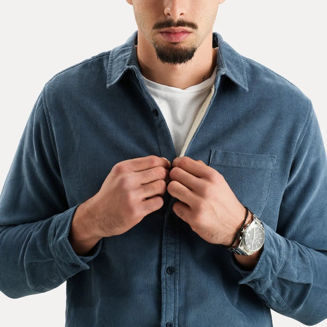 Corduroy Shirt Jacket for Men | Lined Overshirt | Casual Smart Layer