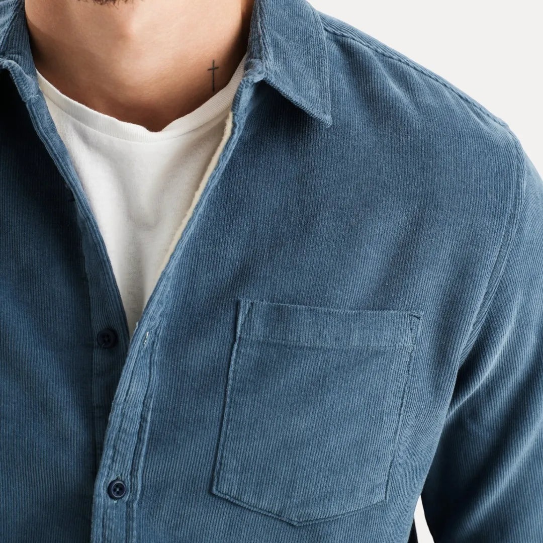 Corduroy Shirt Jacket for Men | Lined Overshirt | Casual Smart Layer